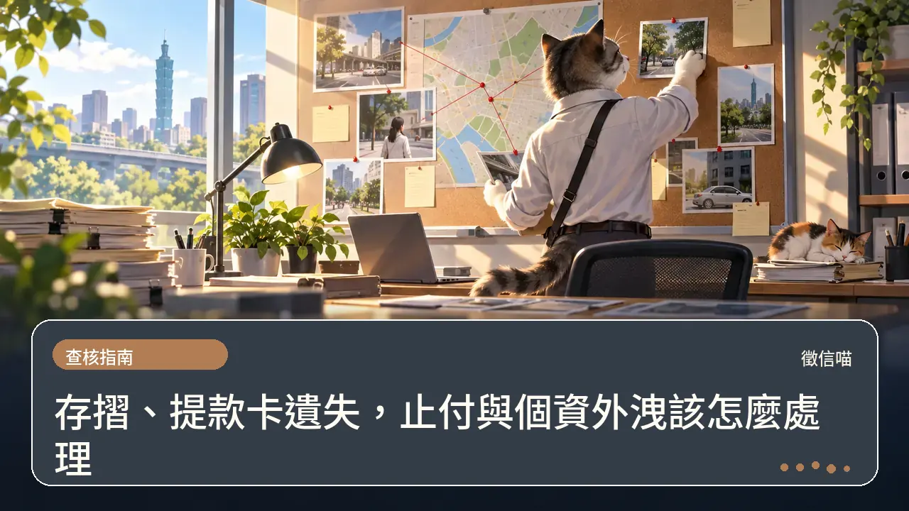 存摺、提款卡遺失,止付與個資外洩該怎麼處理主題插畫