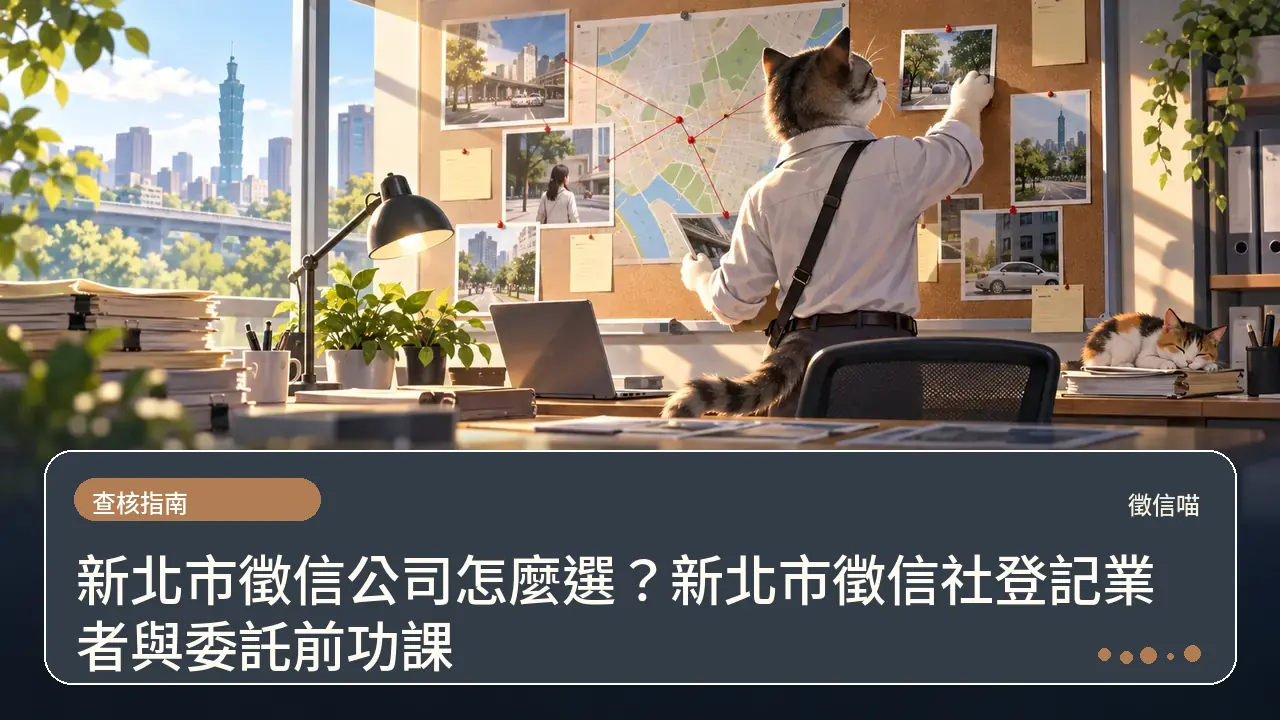 新北市徵信公司怎麼選？新北市徵信社登記業者與委託前功課主題插畫