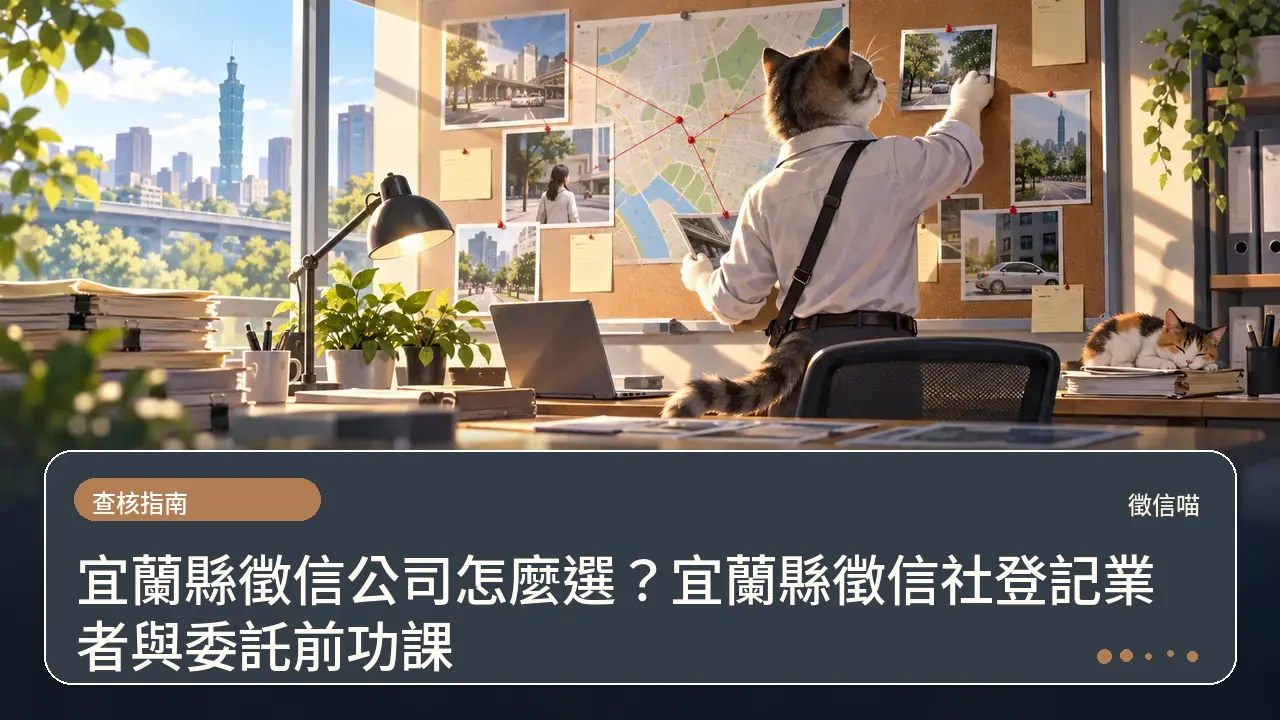 宜蘭縣徵信公司怎麼選？宜蘭縣徵信社登記業者與委託前功課主題插畫