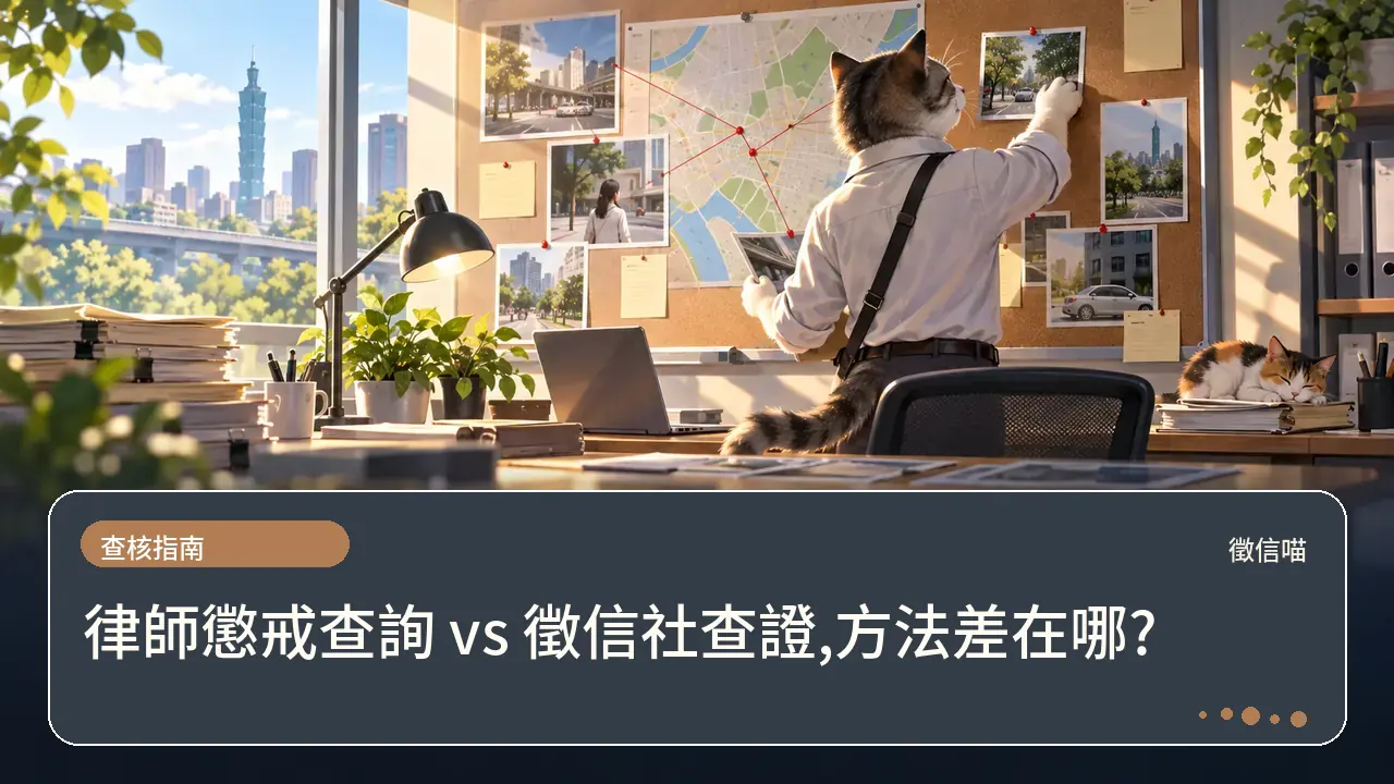 律師懲戒查詢 vs 徵信社查證,方法差在哪?主題插畫