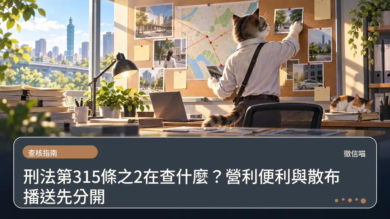 刑法第315條之2在查什麼？營利便利與散布播送先分開主題插畫