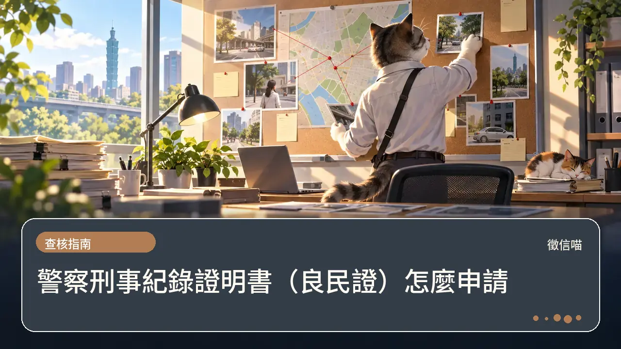 警察刑事紀錄證明書（良民證）怎麼申請主題插畫
