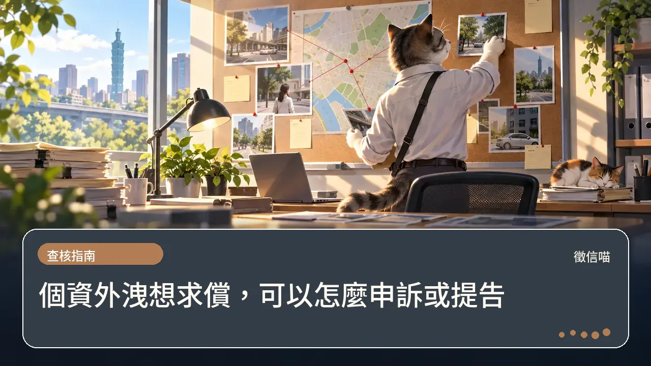 個資外洩想求償,可以怎麼申訴或提告主題插畫