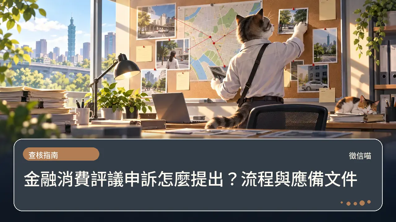 金融消費評議申訴怎麼提出？流程與應備文件主題插畫