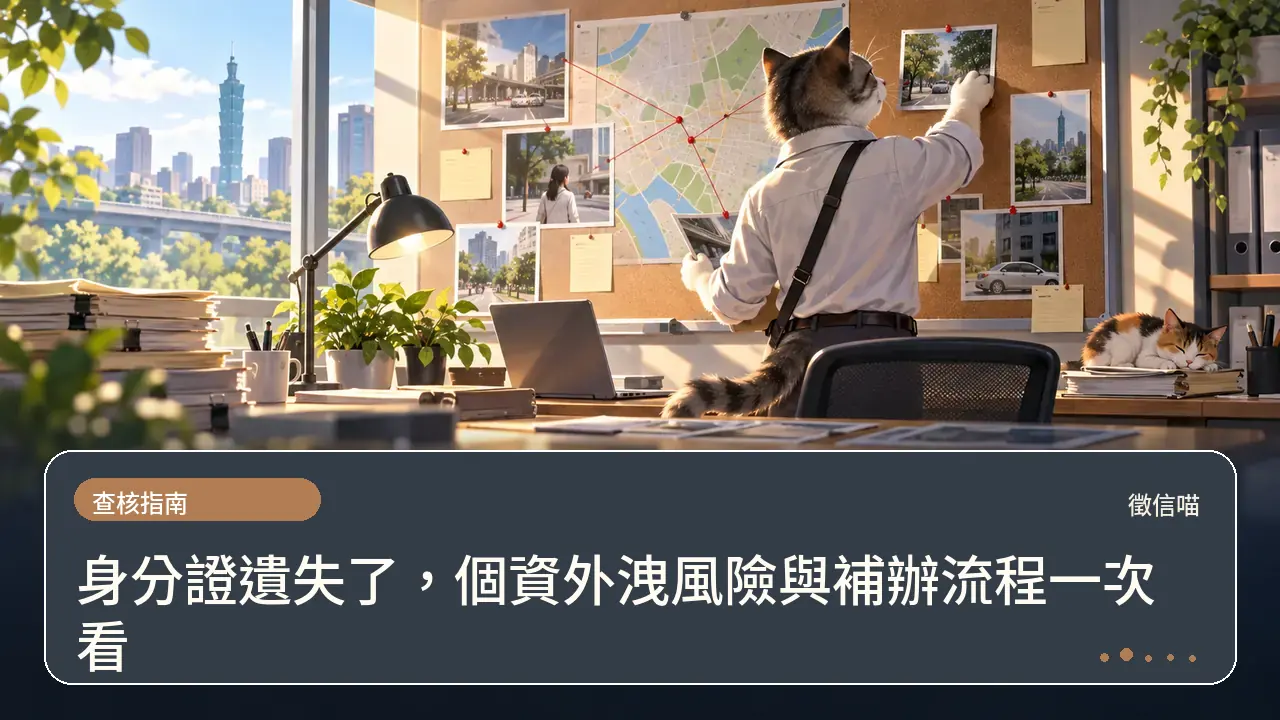 身分證遺失了，個資外洩風險與補辦流程一次看主題插畫