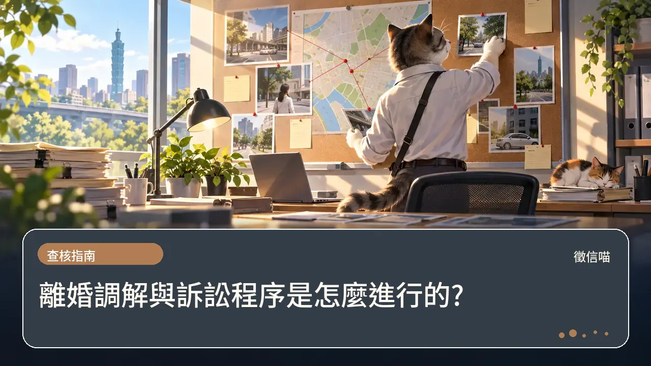 離婚調解與訴訟程序是怎麼進行的?主題插畫