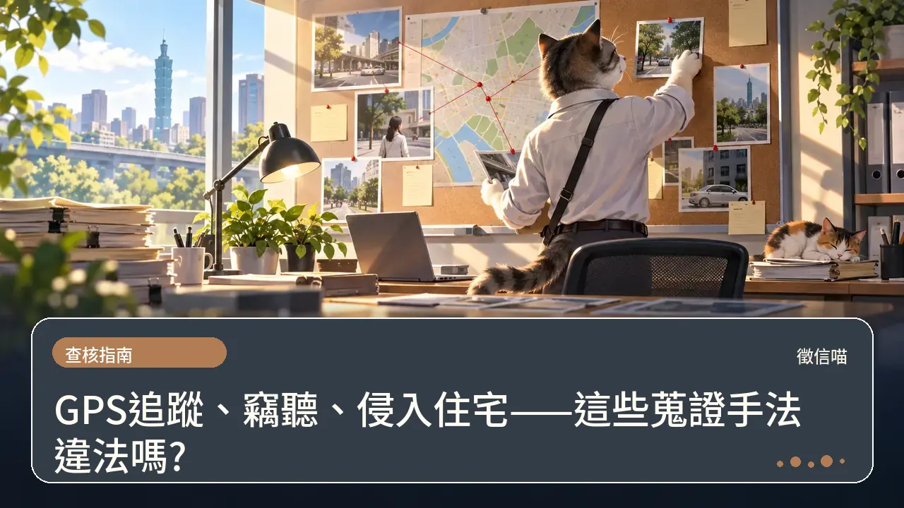 GPS追蹤、竊聽、侵入住宅——這些蒐證手法違法嗎?主題插畫