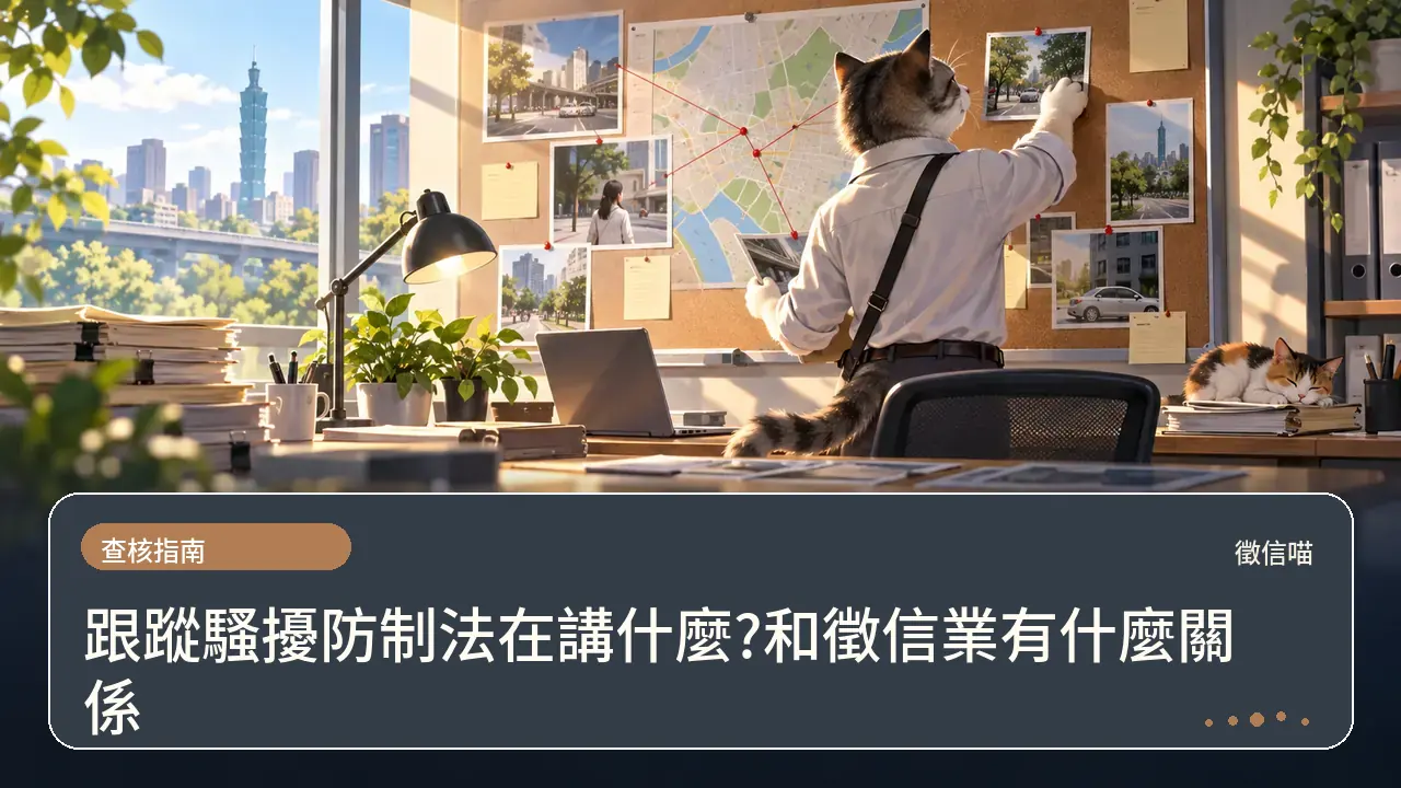跟蹤騷擾防制法在講什麼?和徵信業有什麼關係主題插畫