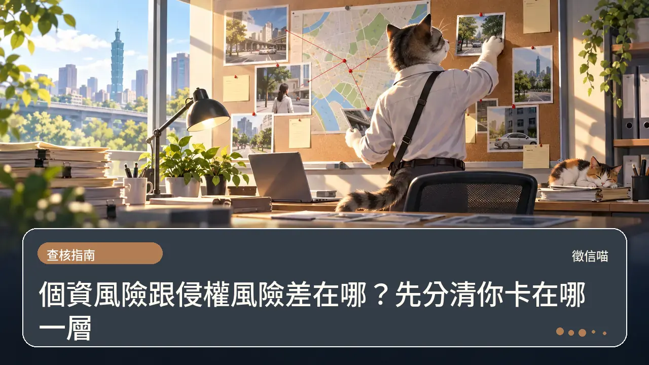 個資風險跟侵權風險差在哪？先分清你卡在哪一層主題插畫