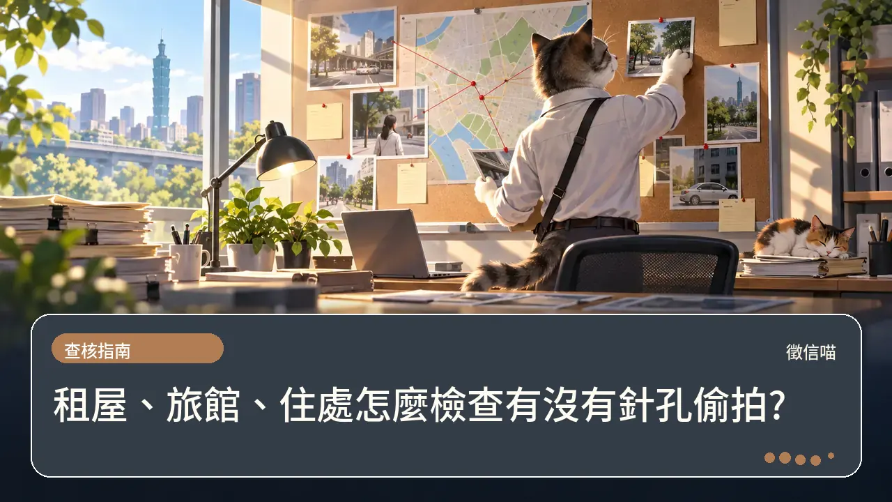 租屋、旅館、住處怎麼檢查有沒有針孔偷拍?主題插畫