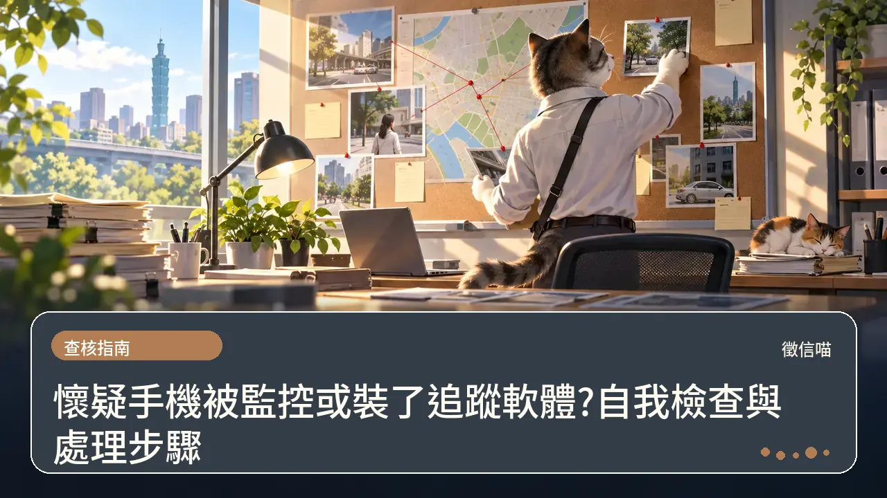 懷疑手機被監控或裝了追蹤軟體?自我檢查與處理步驟主題插畫