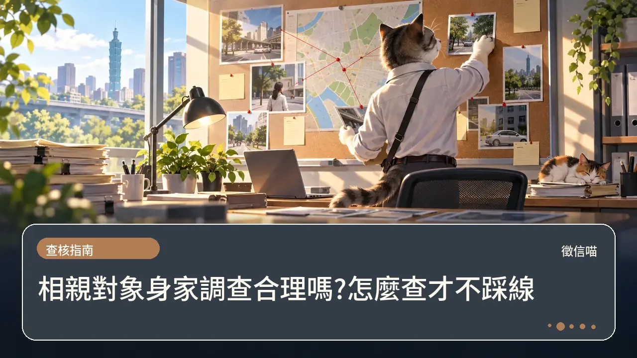 相親對象身家調查合理嗎?怎麼查才不踩線主題插畫