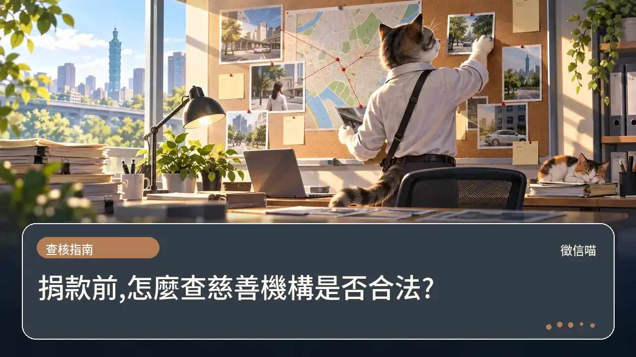 捐款前,怎麼查慈善機構是否合法?主題插畫