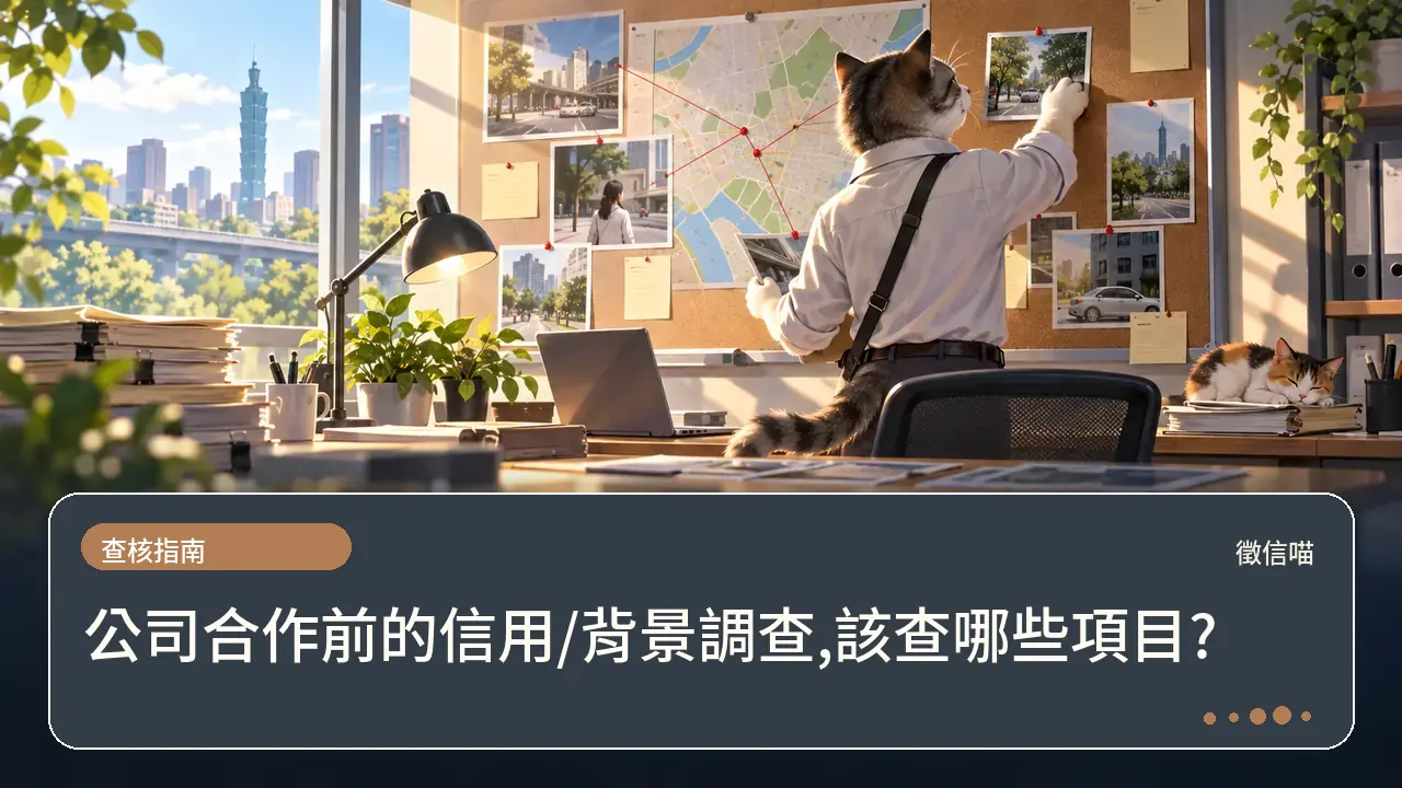 公司合作前的信用/背景調查,該查哪些項目?主題插畫