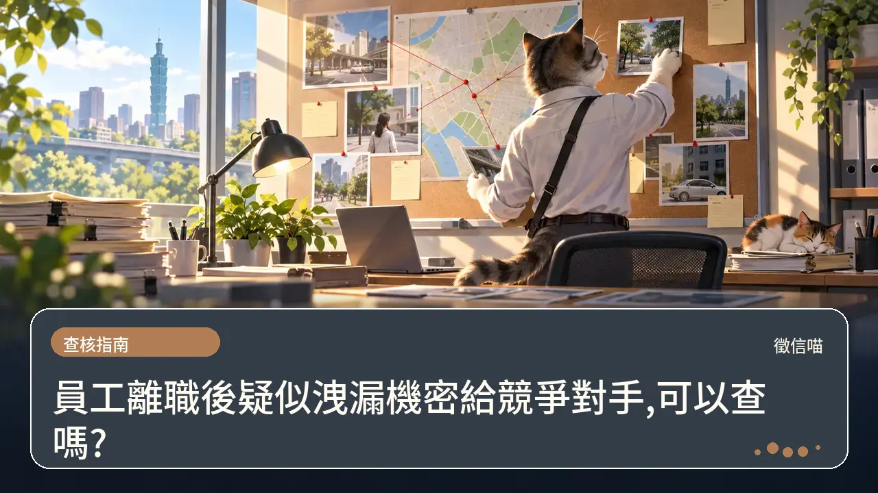 員工離職後疑似洩漏機密給競爭對手,可以查嗎?主題插畫