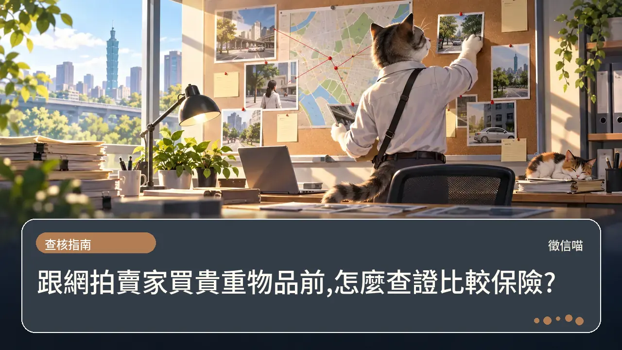 跟網拍賣家買貴重物品前,怎麼查證比較保險?主題插畫