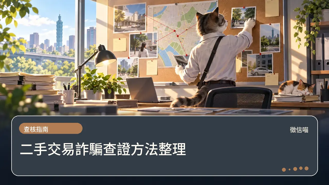 二手交易詐騙查證方法整理主題插畫