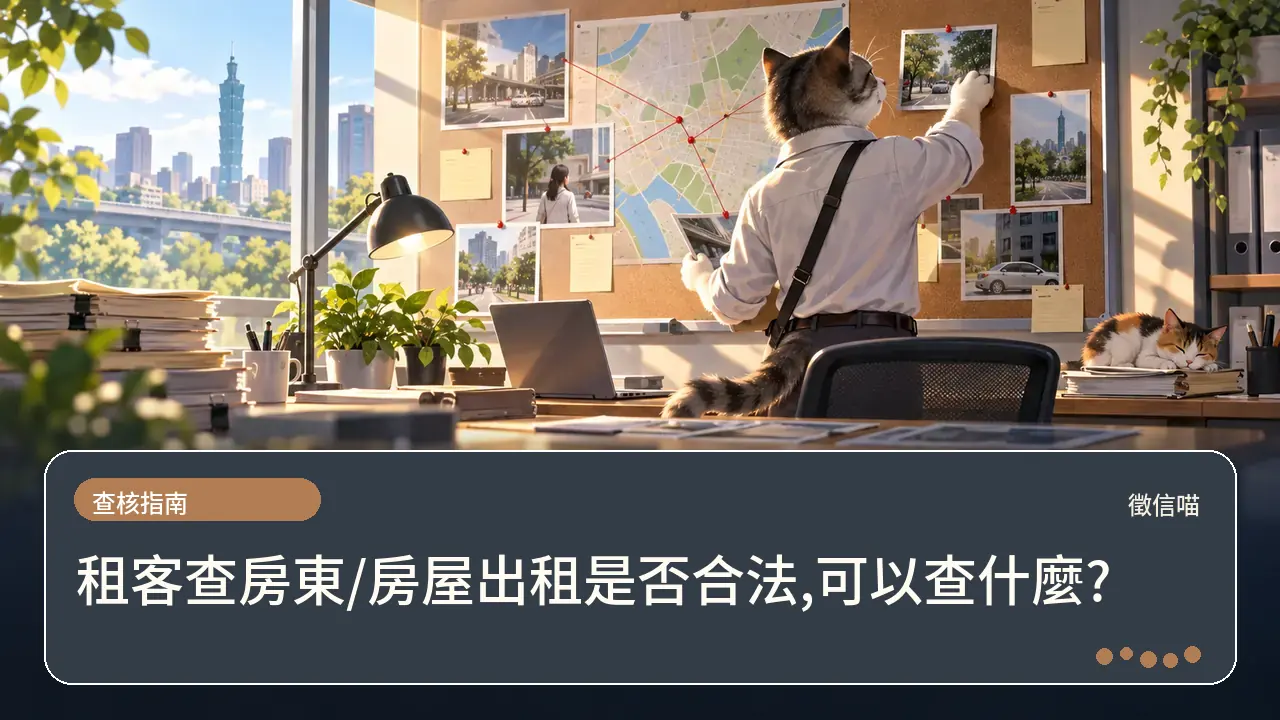 租客查房東/房屋出租是否合法,可以查什麼?主題插畫