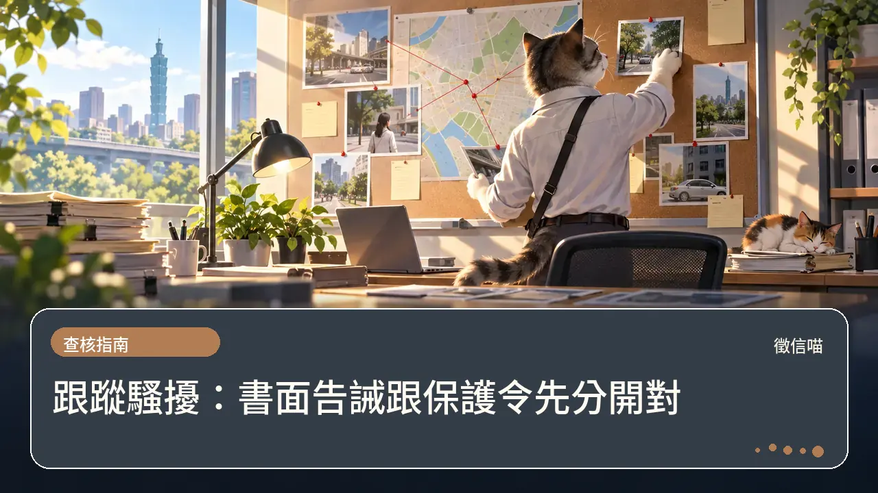 跟蹤騷擾：書面告誡跟保護令先分開對主題插畫