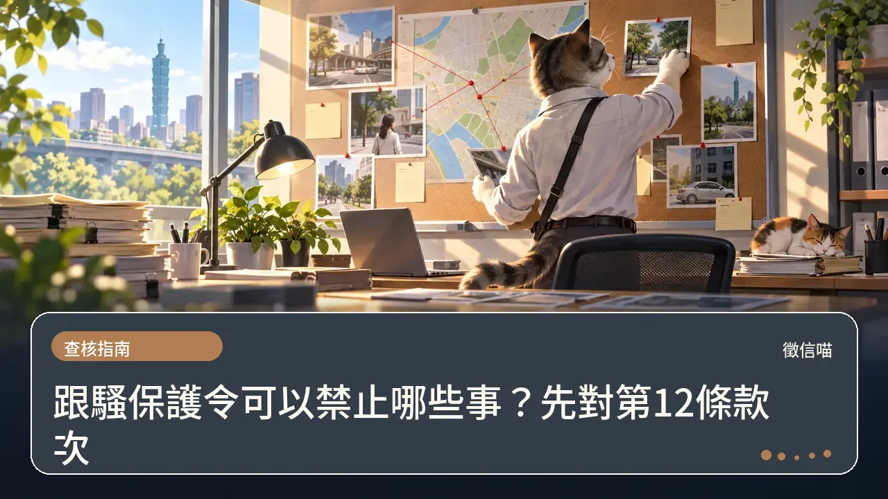 跟騷保護令可以禁止哪些事？先對第12條款次主題插畫