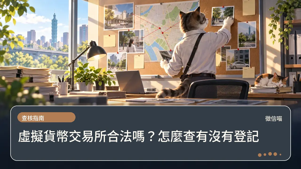 虛擬貨幣交易所合法嗎？怎麼查有沒有登記主題插畫